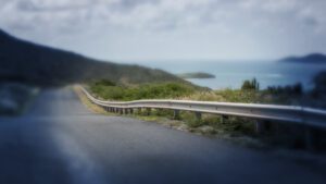 Road with guardrail on the Virgin Islands